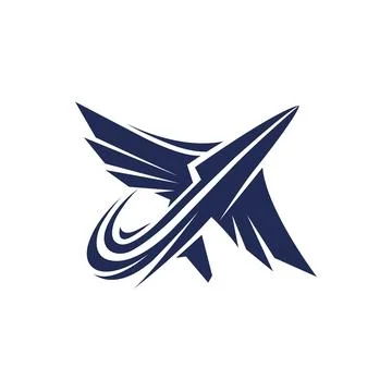 Modern Eagle Wing Logo Design for Aviation and Technology Brand Stock Illustration