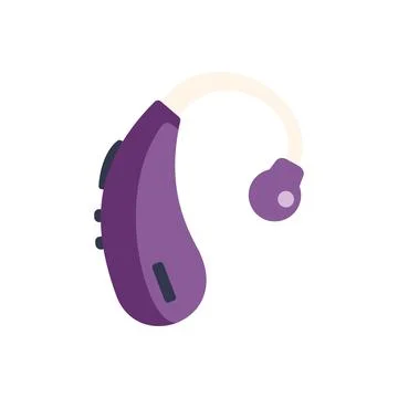 Modern in ear hearing aid improving hearing loss problems Stock Illustration