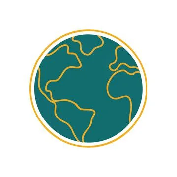 (Modern Earth Globe Icon Design. Abstract representation of our world. This.. Stock Illustration
