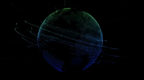 Modern Earth Loop - Night Glow Blue Stock-Footage 32302814