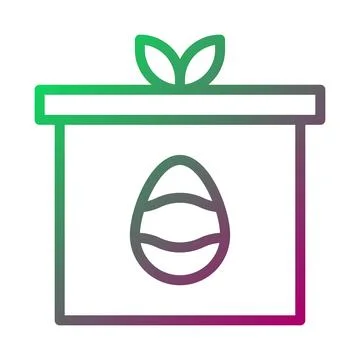 Modern Easter Egg Gift Box Icon Illustration Illustrazione stock