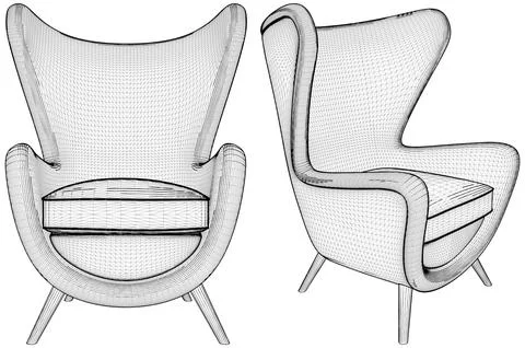 Modern Easy Armchair Vector  Stock Illustration