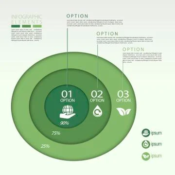Modern eco concept pie chart infographic elements Stock Illustration