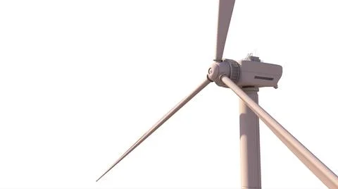 Modern ecologic wind mill generator on white background, fictional イラスト素材