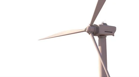 Modern ecologic wind turbine generator on white background, fictive イラスト素材