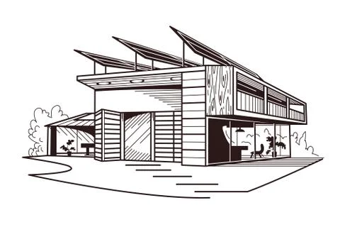 Modern ecologically clean building Ilustración de archivo