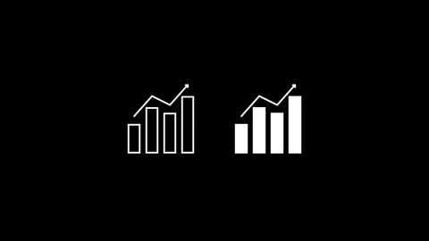 Modern economic data analytics bar graph loop on transparent background. 4k Stock Footage 341684978