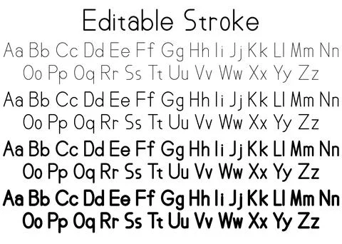 Modern editable stroke alphabet set featuring uppercase and lowercase lette.. 스톡 일러스트