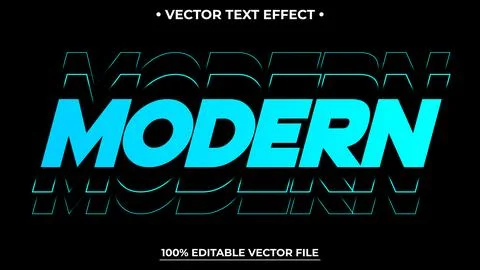 Modern Editable Text Effect, Editable Font Modern Style Theme 스톡 일러스트