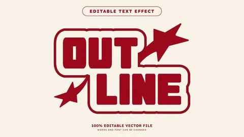 Modern editable text effect Red minimalism projects Stock Illustration