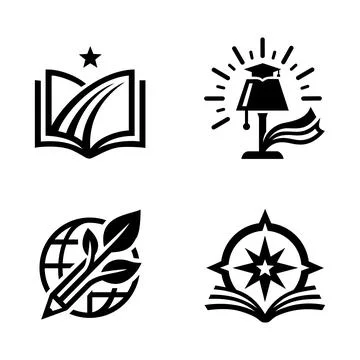 Modern Education and Learning Vector Icon Set Stock Illustration