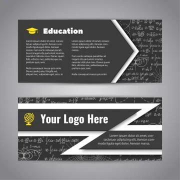 Modern education flyer with math vector background Stockillustratie