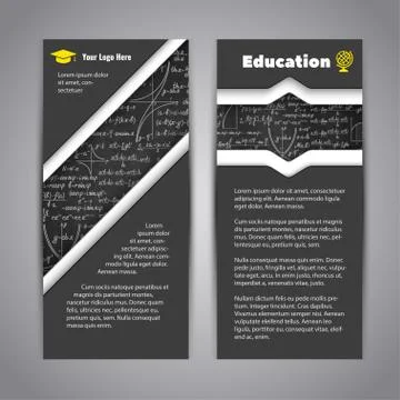 Modern education flyer with math vector background Stock Illustration