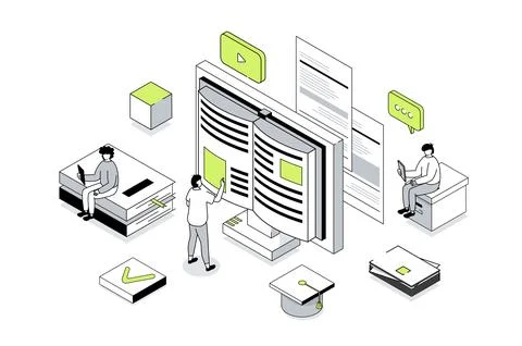 Modern Education Isometric Concept Stock Illustration