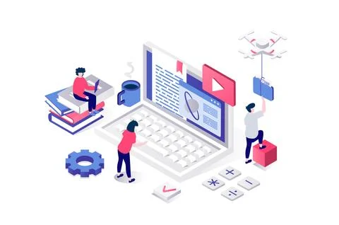 Modern Education Isometric Concept Stock Illustration