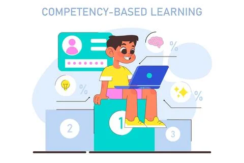 Modern education methodic. Competency-based learning. Personalized 스톡 일러스트
