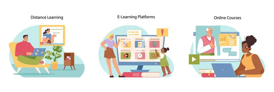 Modern education set. Flat vector illustration イラスト素材