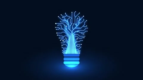 Modern education technology background, moving light bulbs 動画素材 309978015