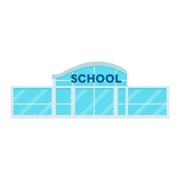 Modern Educational Building Flat Art Ilustración de archivo