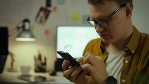 The modern educational process. Close-up of the fingers of a student who is Stock Footage 283681971