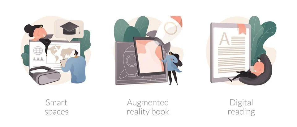 Modern educational technology abstract concept vector illustrations. 库存插图