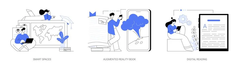 Modern educational technology abstract concept vector illustrations. 库存插图