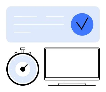 Modern Efficiency Online Task Management with Time Tracking and Completion .. Stock Illustration