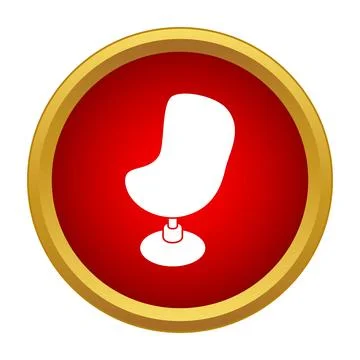 Modern egg chair icon on red circle button Stock Illustration