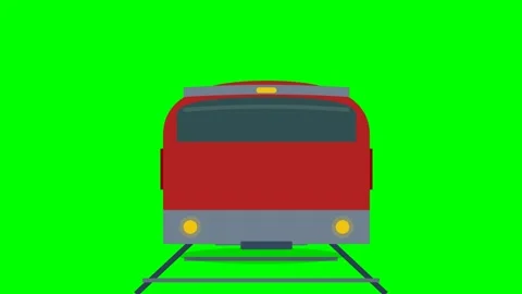 Modern Electric Commuter Train Front View in Crimson and Slate Gray on Chro.. Stock Footage 346611580