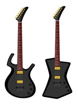 Modern electric guitars. Flat design Stock Illustration