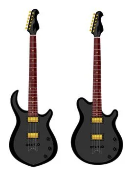 Modern electric guitars. Flat design Stock Illustration