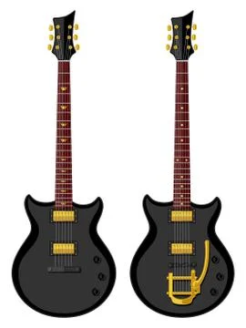 Modern electric guitars. Flat design Stock Illustration
