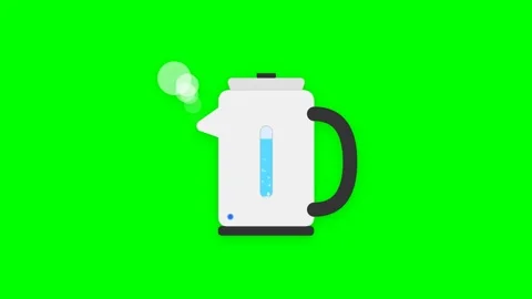 Modern Electric Kettle Boiling Water with Rising Steam and Bubbles on Chrom.. Vidéo 346612794