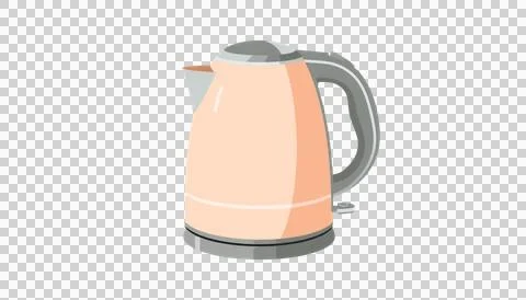 Modern electric kettle featuring a soft, Stock Illustration
