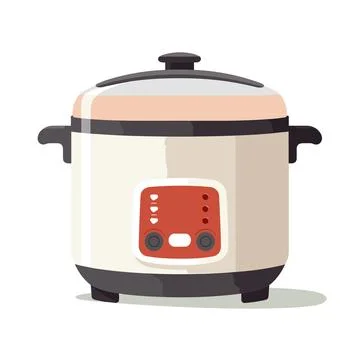 Modern Electric Multi Cooker: Flat Style Illustration Stock Illustration
