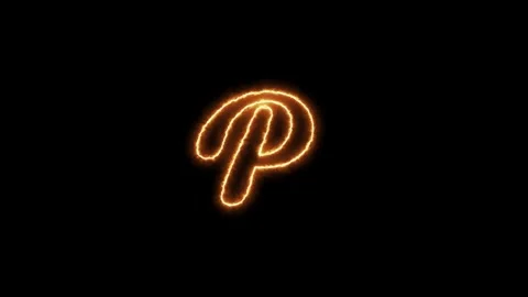 Modern Electric Neon Light Cursive Letter P Motion Background Video stock 346009430