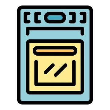 Modern electric oven with control panel baking food Stock Illustration