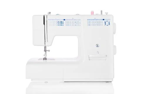 Modern electric sewing machine isolated on white background Stock Photos