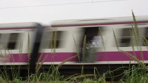 Modern Electric Train Passing Stock Footage 333997015