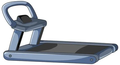 Modern Electric Treadmill Machine Vector Illustration on White Background Stock Illustration