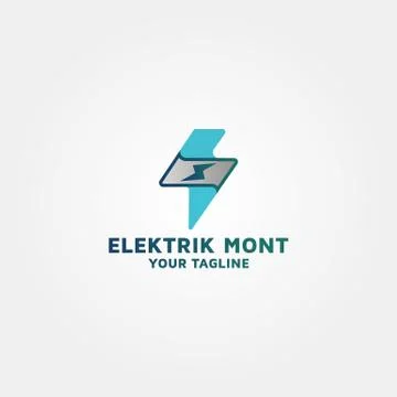 Modern Electric vector logo design template idea Illustrazione stock