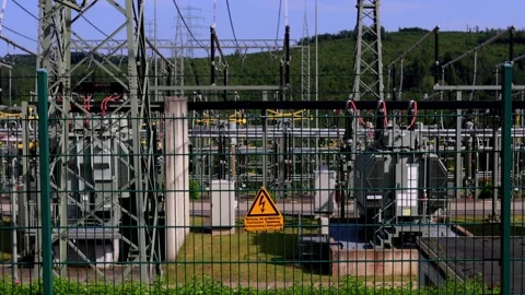 A modern electrical substation 4k video Stock Footage 336515683