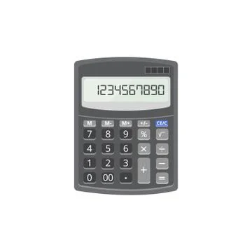 Modern electronic calculator with buttons, flat vector illustration isolated. Illustrazione stock