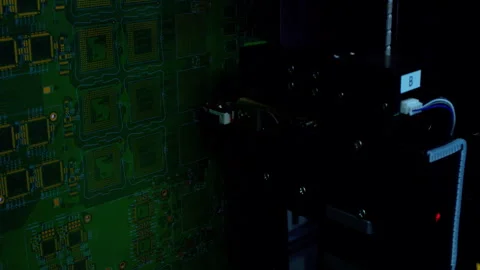 Modern electronic component assembly line Stock Footage 337415329