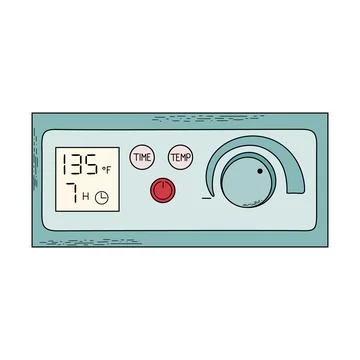 Modern electronic control panel of dehydrator Stock Illustration