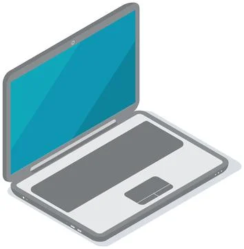 Modern electronic device with keyboard and monitor. Portable computer, laptop Illustrazione stock