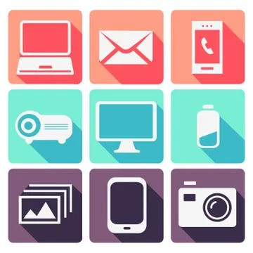 Modern Electronic devices set Stock-Illustration