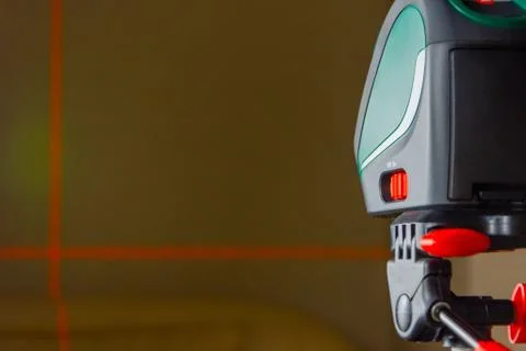 Modern electronic laser plane Builder is a real and irreplaceable assistant i Stock Photos