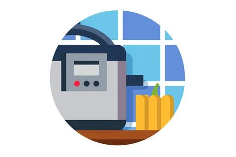 Modern electronic slow cooker Stock Illustration