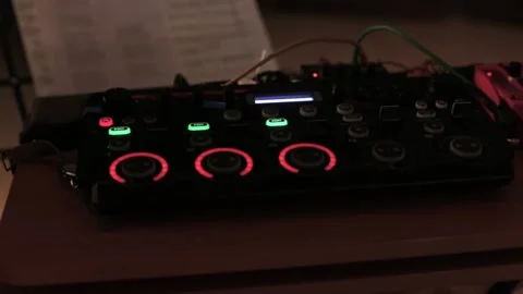 Modern electronical musical device for making beats and loop samples with knobs Video stock 120417647